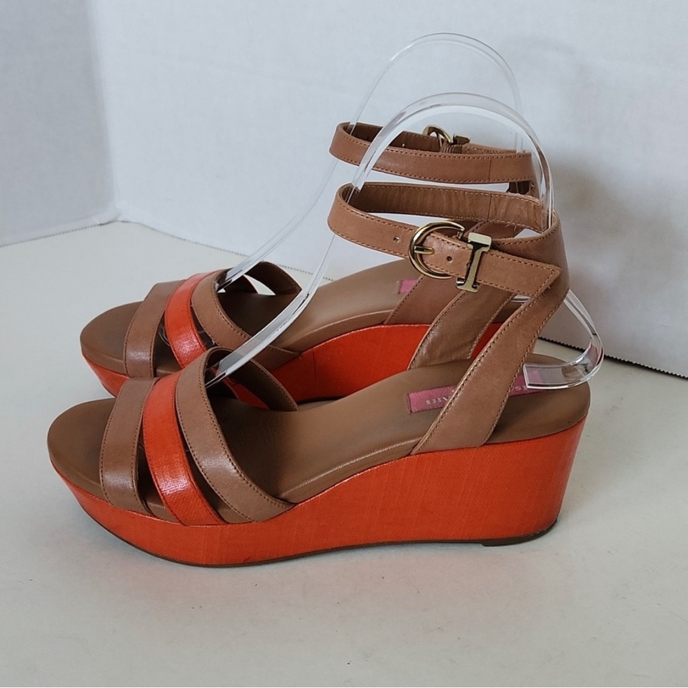 Two colors wedge sandals